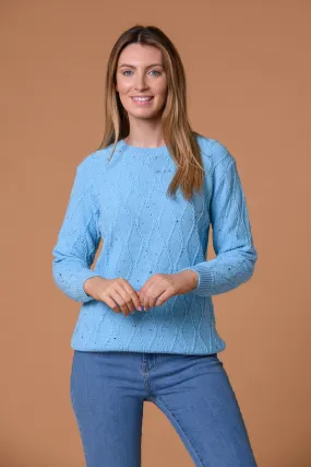 Wavy Cable Knit- Turquoise