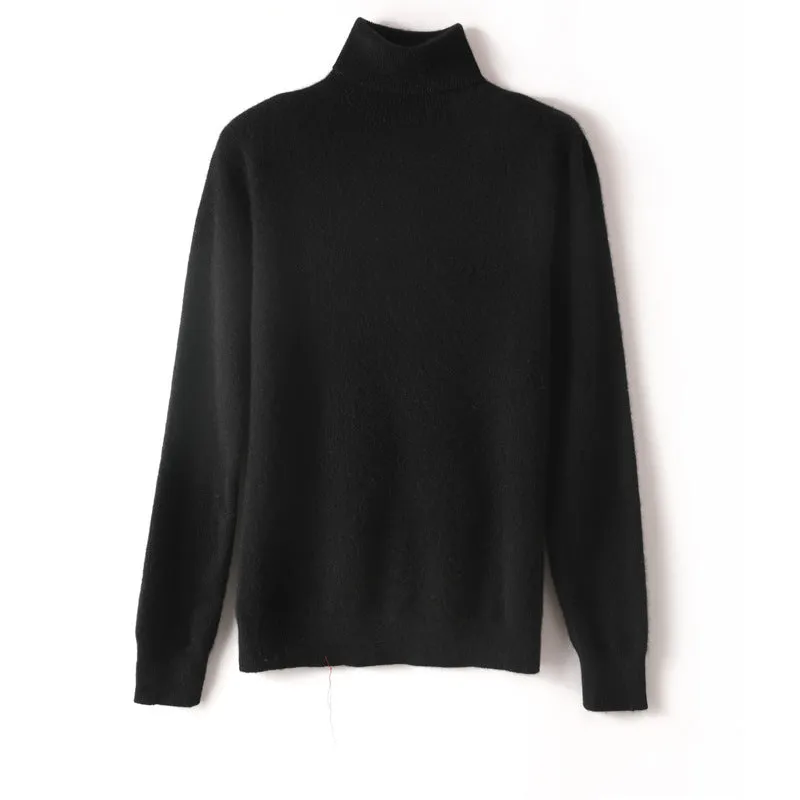 Women's 100% Pure Cashmere Sweater Long Sleeve Turtleneck Cashmere Tops