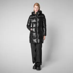 Women's Hooded Animal free Puffer Coat Ines in Black