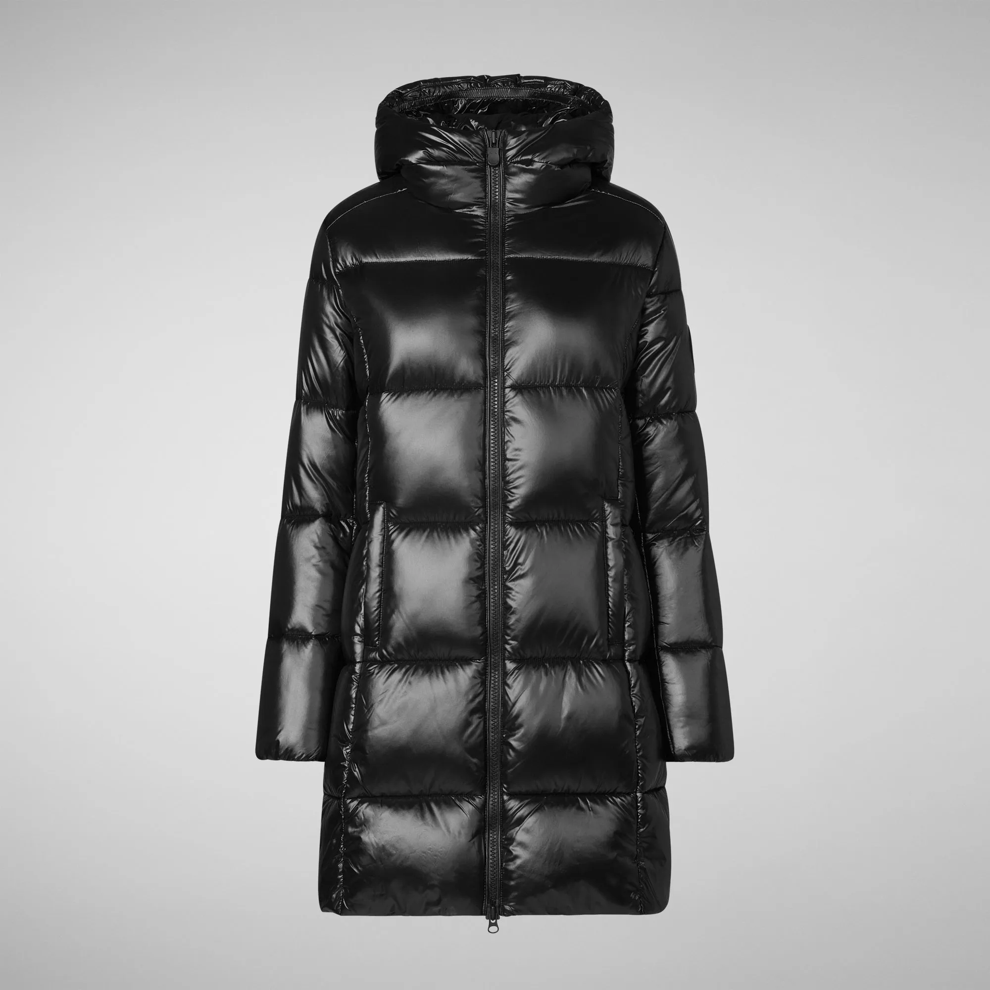 Women's Hooded Animal free Puffer Coat Ines in Black