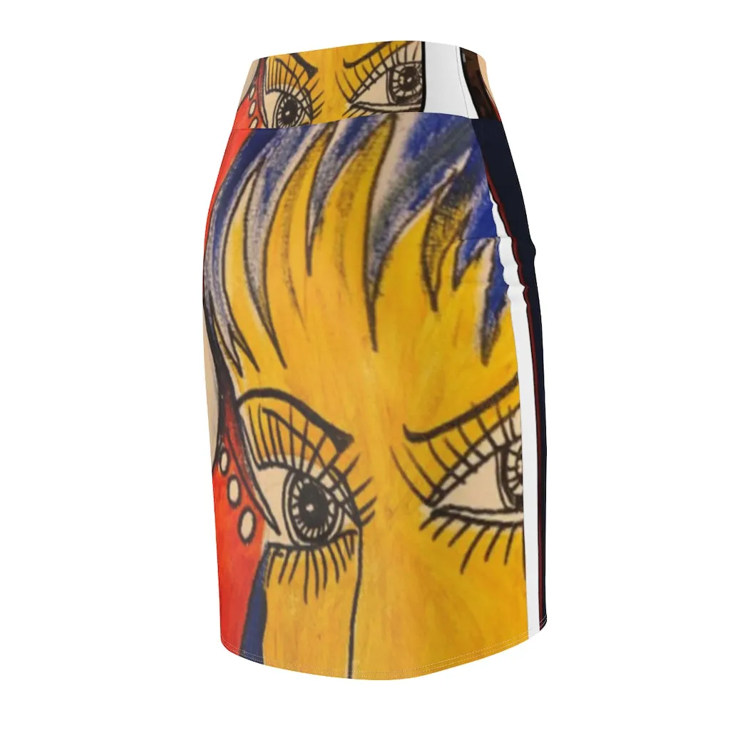 Women's Pencil Skirt AL BLUE DESIGNED