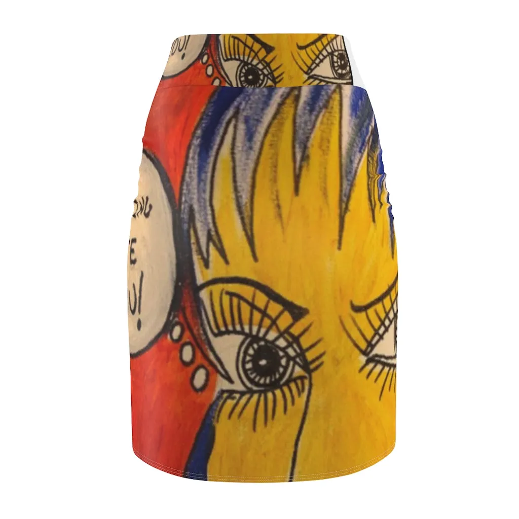 Women's Pencil Skirt AL BLUE DESIGNED