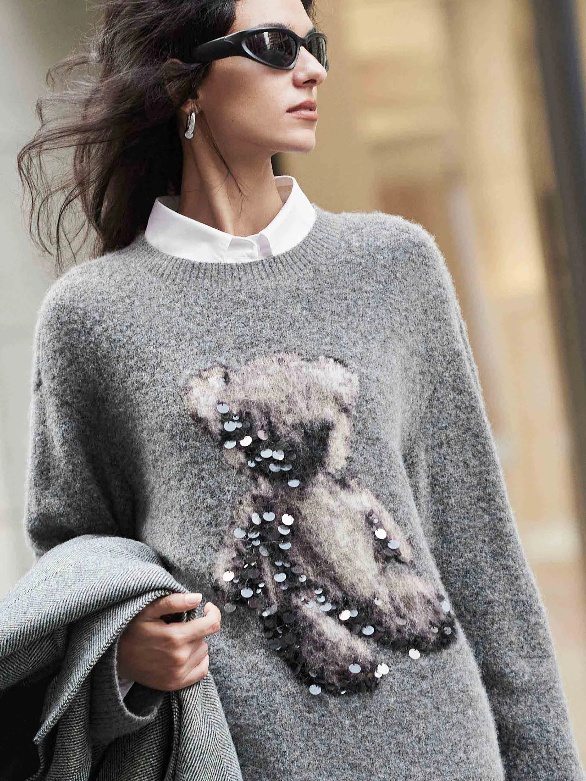 Wool Blend Teddy Sweater