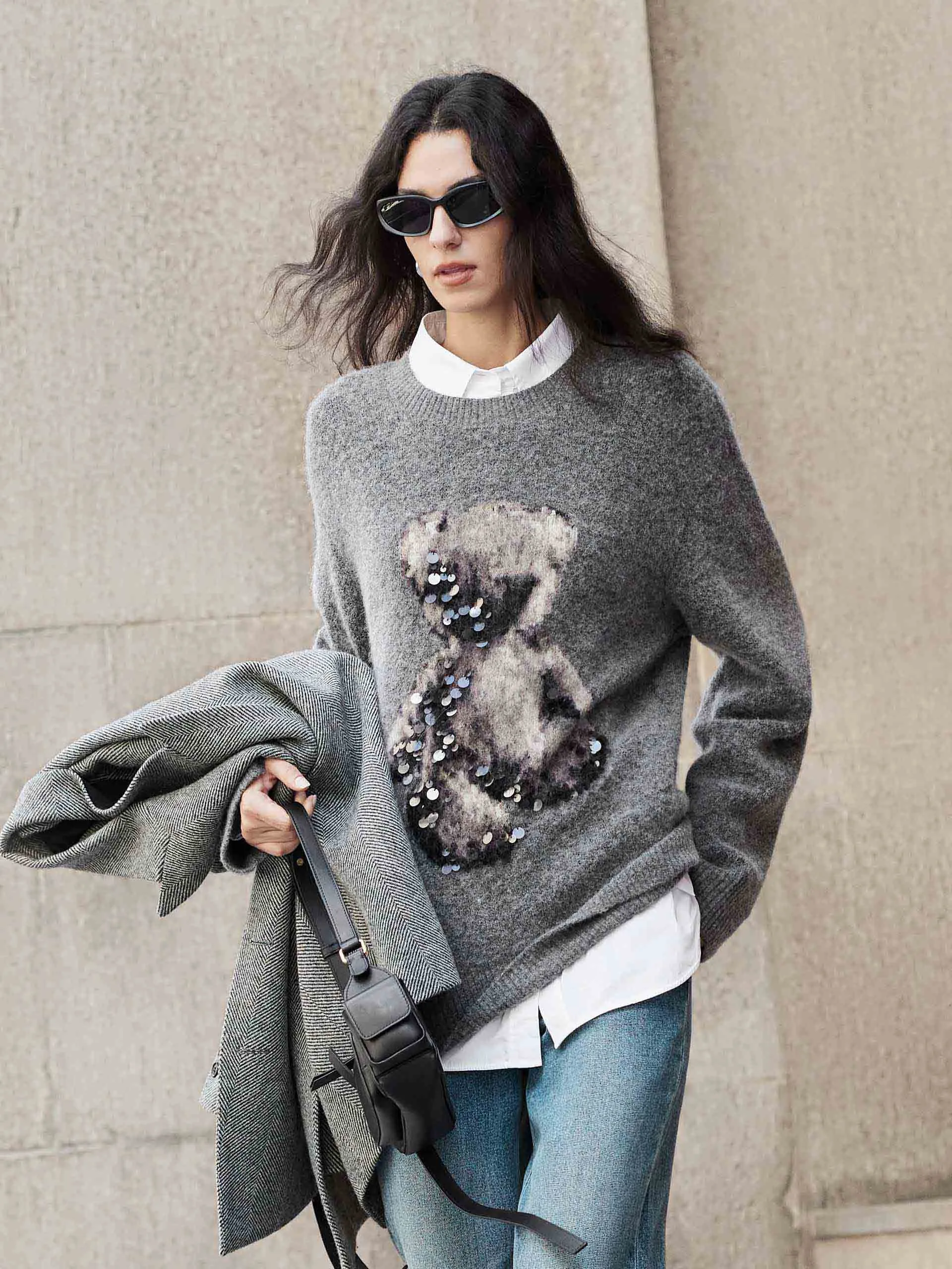 Wool Blend Teddy Sweater