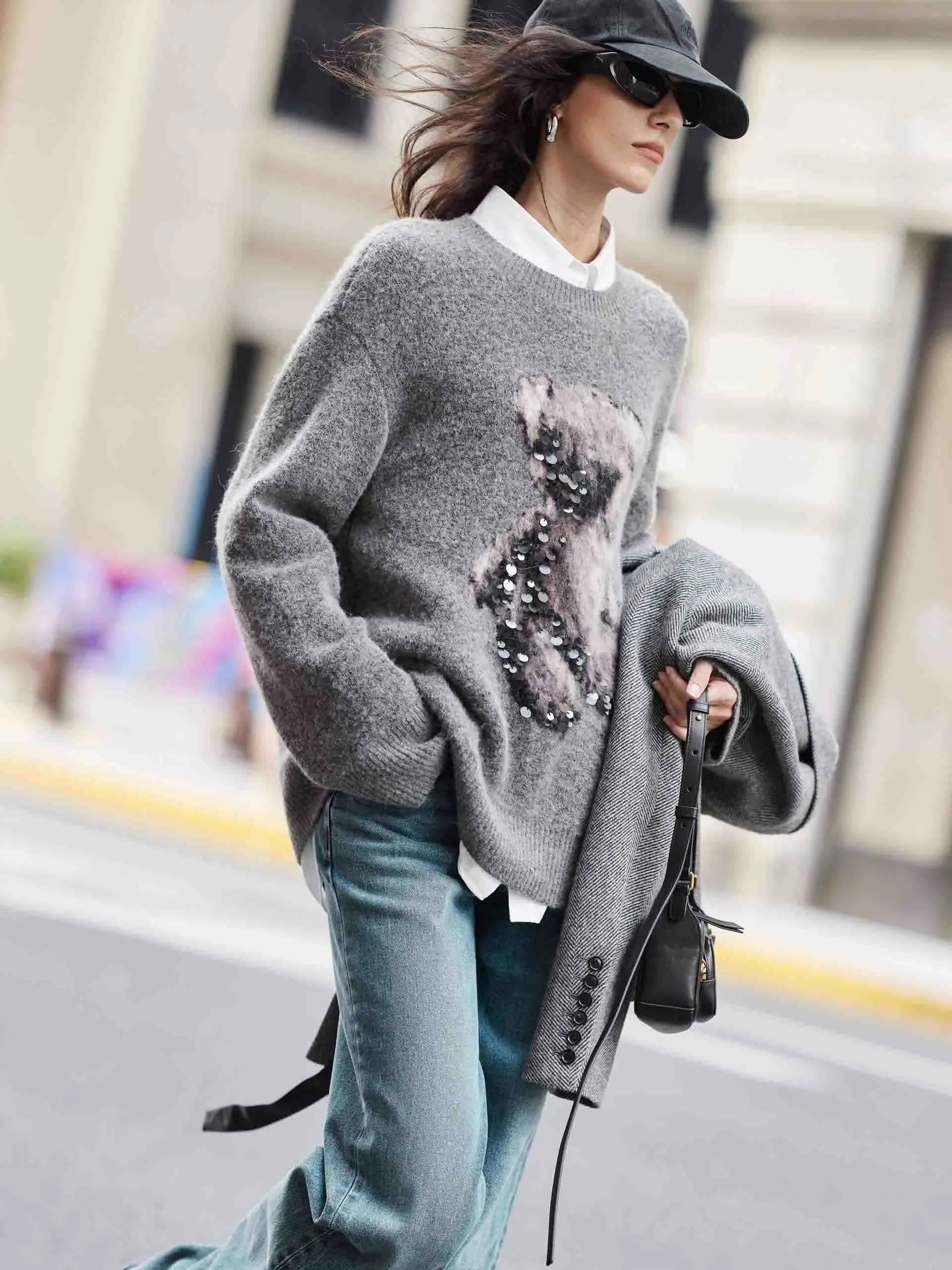 Wool Blend Teddy Sweater