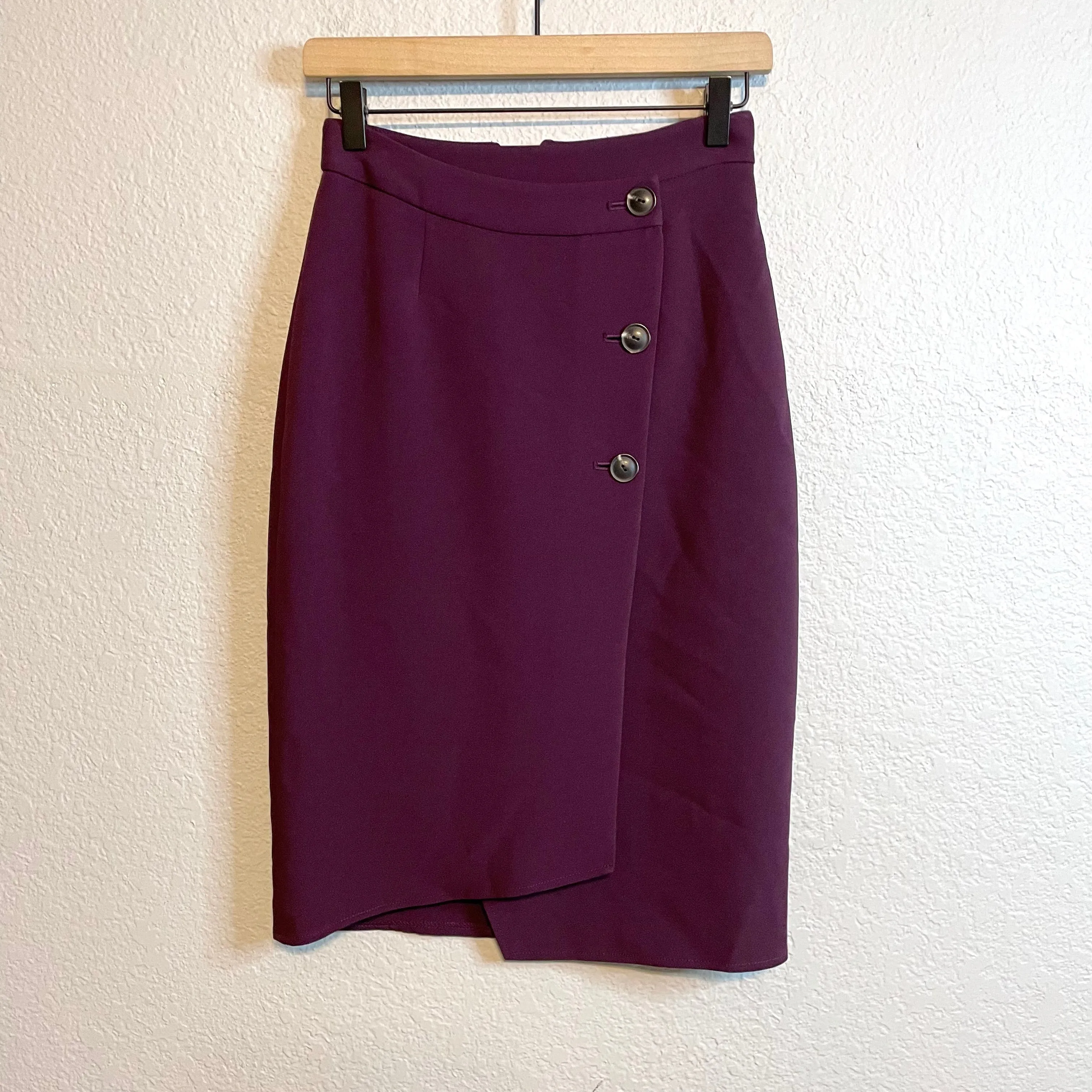 Wrap Button Pencil Skirt