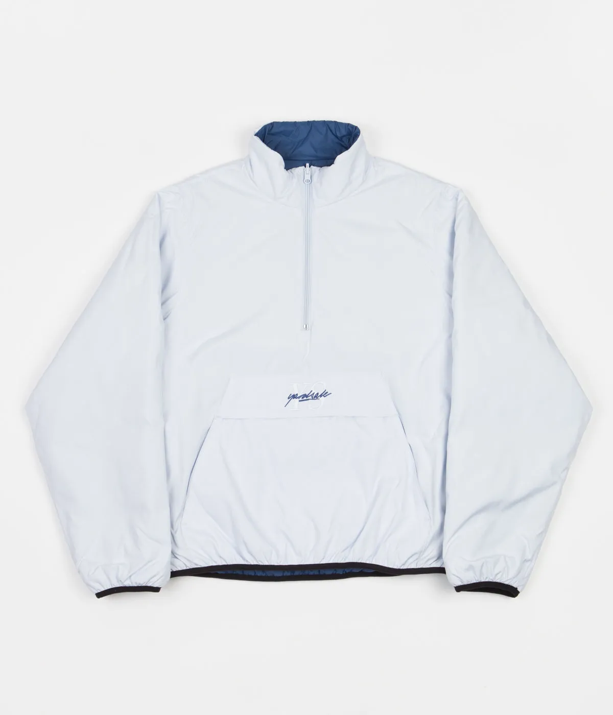 Yardsale Reversible Half-Zip Puffer Jacket - Light Grey / Blue